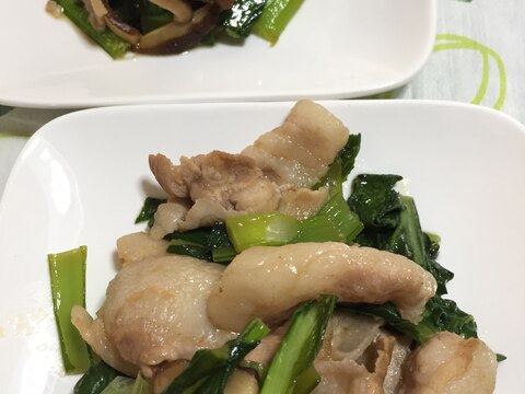 小松菜と豚バラ肉の甘辛炒め